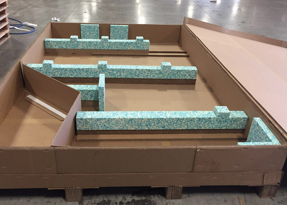 Shipping Container with Packaging Materials